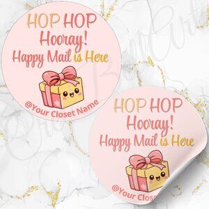 60 Pack Stickers with Personalization Happy Mail Stickers 2 inch Glossy